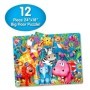 Primul meu mare puzzle de podea Animale in jungla 12 piese 60.96x45.72 cm asamblat